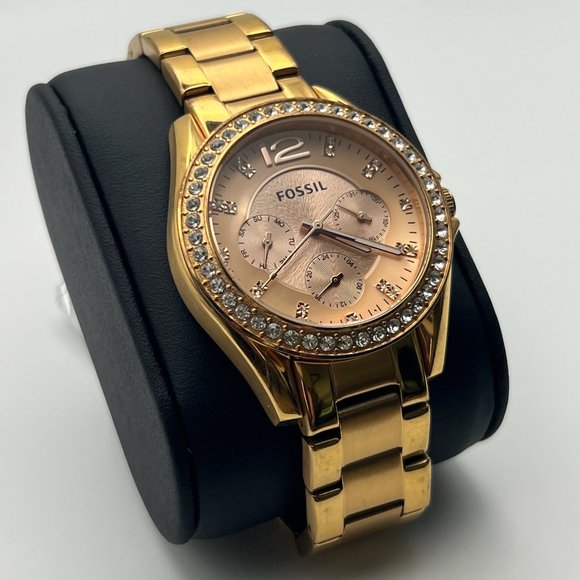FOSSIL Ladies Riley Chronograph Rose Gold Working - Picture 7 of 9